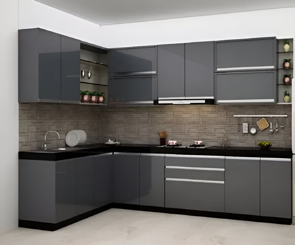 Matte Modular Kitchen Design Finish
